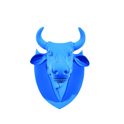 Animaux de la ferme Vache tête trophée bleue CowParade -40363