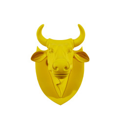 Animaux de la ferme Vache tête trophée jaune CowParade -40364