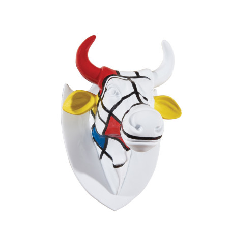 Animaux de la ferme Vache tête trophée moondrian CowParade -40370