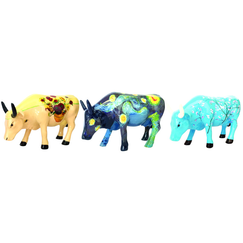 Coffret 3 vaches mini Van Gogh - art pack CowParade - 46601