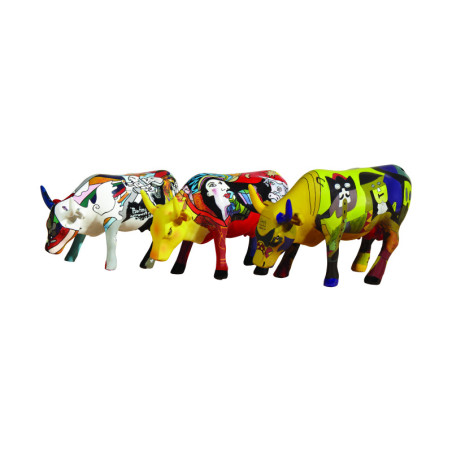 Animaux de la ferme Coffret 3 mini vaches picowso artpack résine CowParade -46602