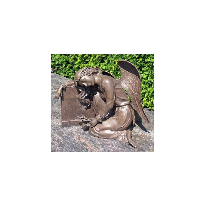 Décoration Statuette bronze personnage Ange avec tombe bronze -AN1273BRW-B