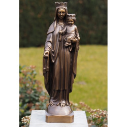 Décoration Statuette bronze personnage Marie et enfant 52 cm bronze -B792