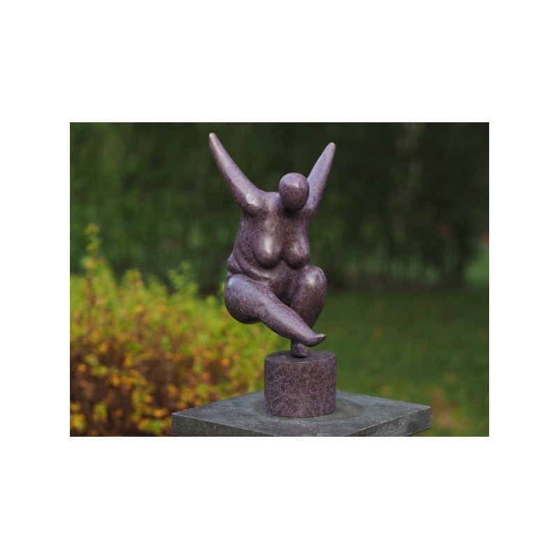 Décoration Statuette bronze personnage Statuette grosse dame belle rose bronze -AN2342BR-HP