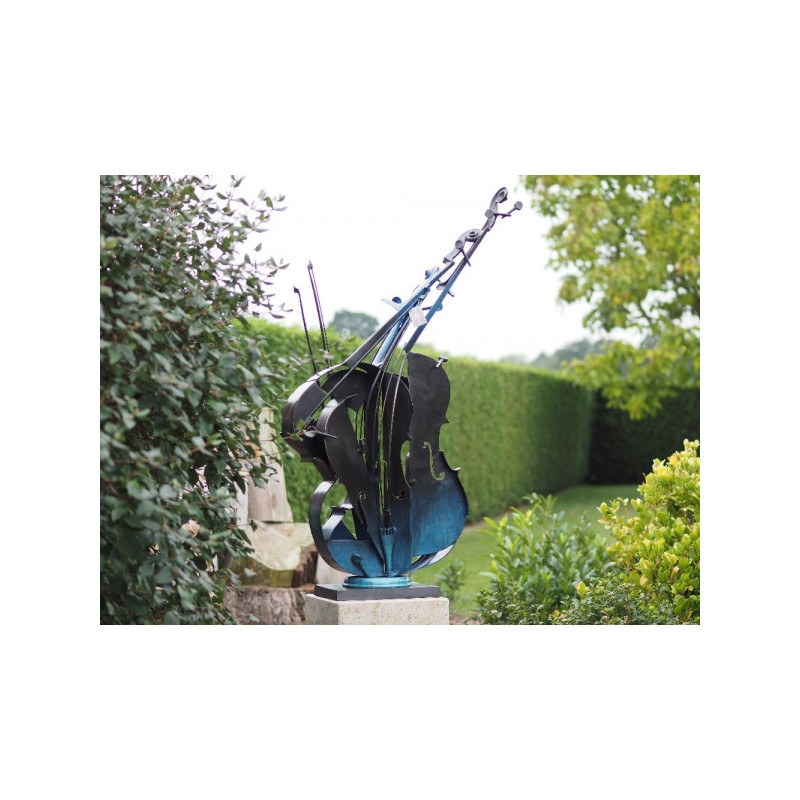 Statuette sculpture moderne 'cello' (violoncelle) bronze -AN2289BR-HP