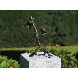 Décoration OiseauxStatuette 2 oiseaux sur une branche bronze -AN1372BR-B Bronze-Th par Web summum