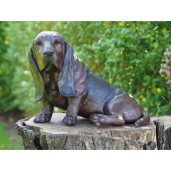 Animaux-Bois-Animaux-Bronzes propose Statue bronze chien basset -B94644 (2)