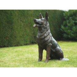Animaux-Bois-Animaux-Bronzes propose Statue bronze chien assis -B56814