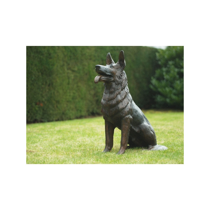 Animaux-Bois-Animaux-Bronzes propose Statue bronze chien assis -B56814