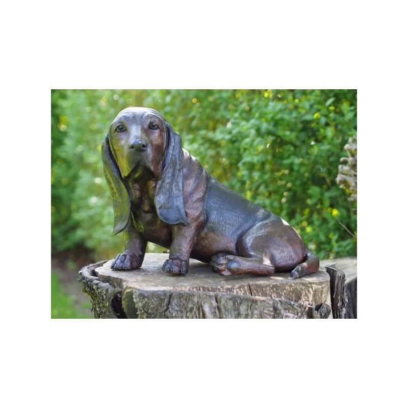Animaux-Bois-Animaux-Bronzes propose Statue bronze chien basset -B94644