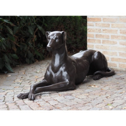 Animaux-Bois-Animaux-Bronzes propose Statue bronze chien couché à droite -B94540