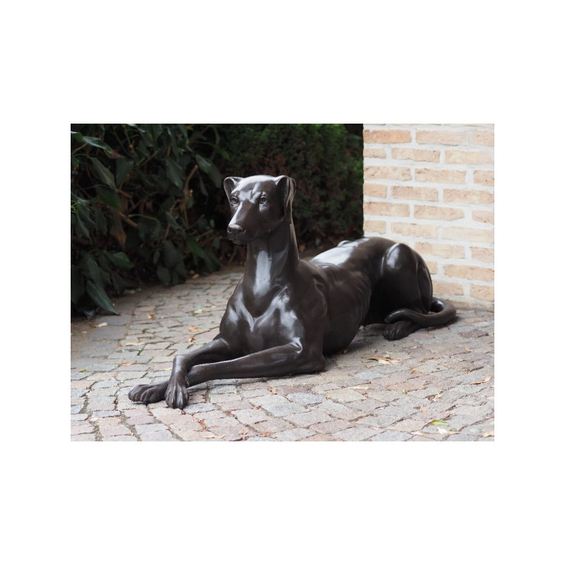 Animaux-Bois-Animaux-Bronzes propose Statue bronze chien couché à droite -B94540