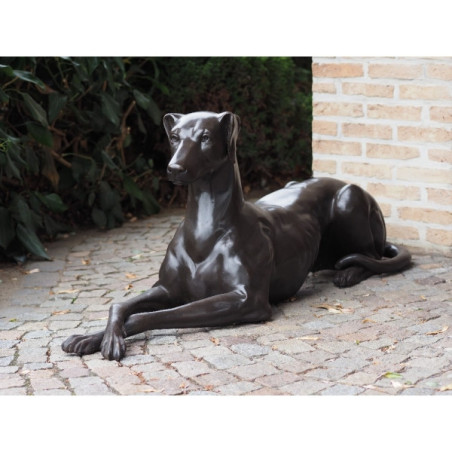 Statue bronze chien couché à droite -B94540