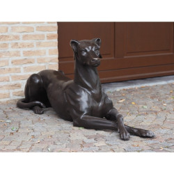 Animaux-Bois-Animaux-Bronzes propose Statue bronze chien couché à gauche -B94539
