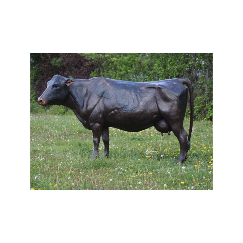 Animaux de la ferme Statue bronze grande vache -B47382