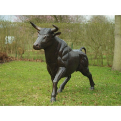 Animaux de la ferme Statue bronze grand taureau tête haute -B96009