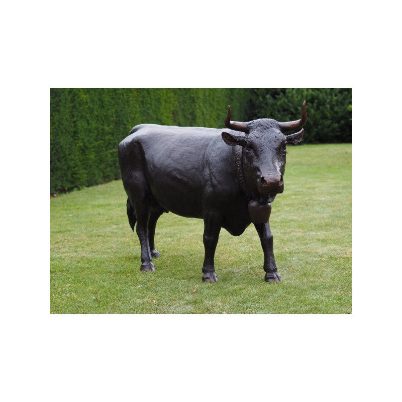 Animaux de la ferme Statue bronze vache des hérens -B47346