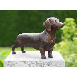Animaux-Bois-Animaux-Bronzes propose Statuette chien teckel bronze -BS1387B