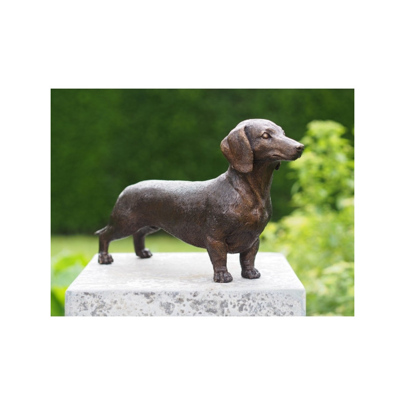 Animaux-Bois-Animaux-Bronzes propose Statuette chien teckel bronze -BS1387B