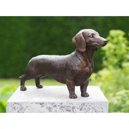Animaux-Bois-Animaux-Bronzes propose Statuette chien teckel bronze -BS1387B