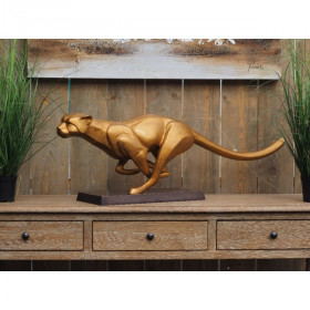 Statuette jaguar courant bronze -AN2254BR-HP