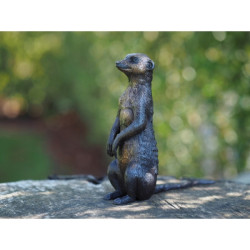Animaux du désert Statuette suricate assis bronze -AN1379BR-B