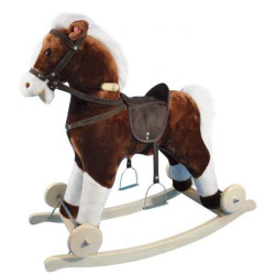Décors Animaux peluche Peluche Cheval a bascule avec roulettes 47 cm avec sons Histoire d'Ours 1213