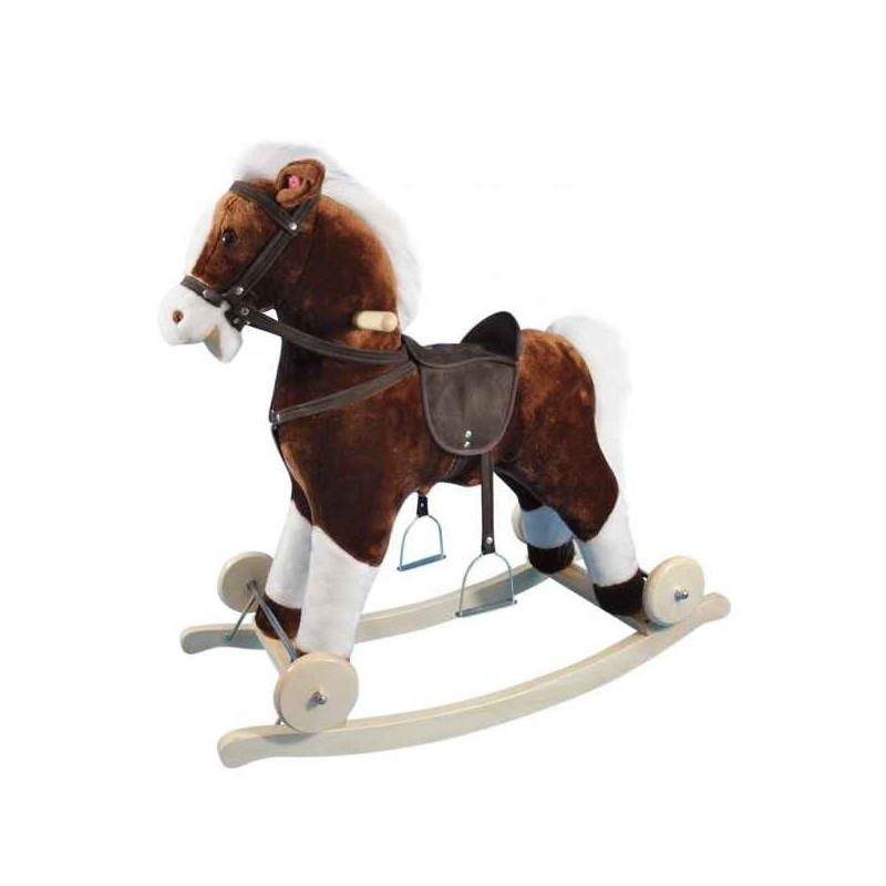 Décors Animaux peluche Peluche Cheval a bascule avec roulettes 47 cm avec sons Histoire d'Ours 1213