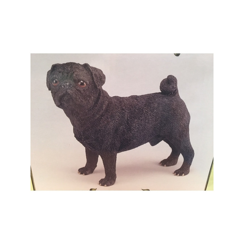 Animaux-Bois-Animaux-Bronzes propose Chien Carlin noir figurine animaux LP14280