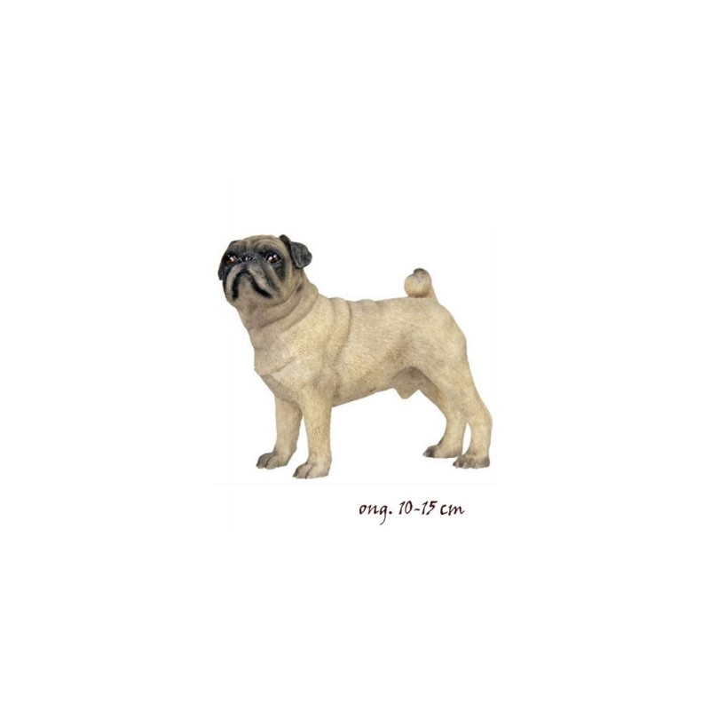 Animaux-Bois-Animaux-Bronzes propose Chien Carlin en résine figurine animaux LP3452