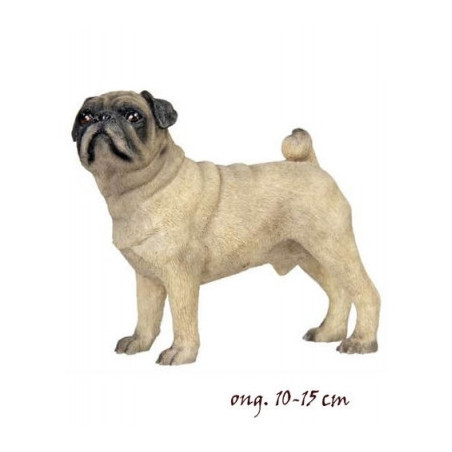 Animaux-Bois-Animaux-Bronzes propose Chien Carlin en résine figurine animaux LP3452