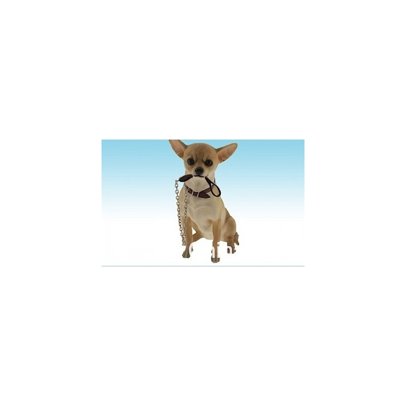 Animaux-Bois-Animaux-Bronzes propose Chien Chihuahua assis moyen modèle figurine animaux LP14966