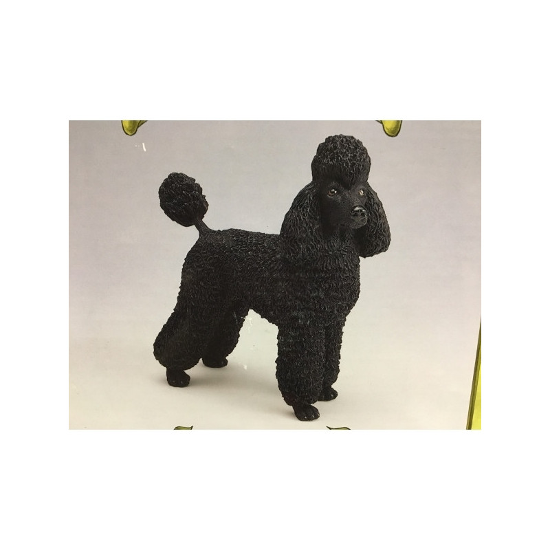 Animaux-Bois-Animaux-Bronzes propose Chien Poodle noir figurine animaux LP16919