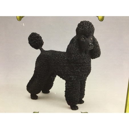 Animaux-Bois-Animaux-Bronzes propose Chien Poodle noir figurine animaux LP16919