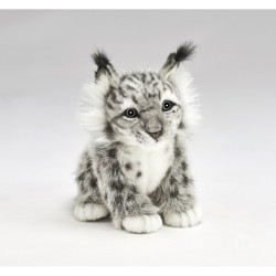 Animaux sauvage Lynx gris assis 18cmh peluche animalière -7505