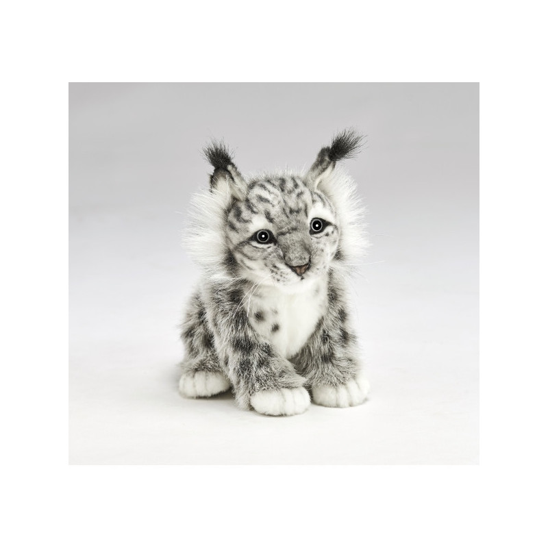Animaux sauvage Lynx gris assis 18cmh peluche animalière -7505