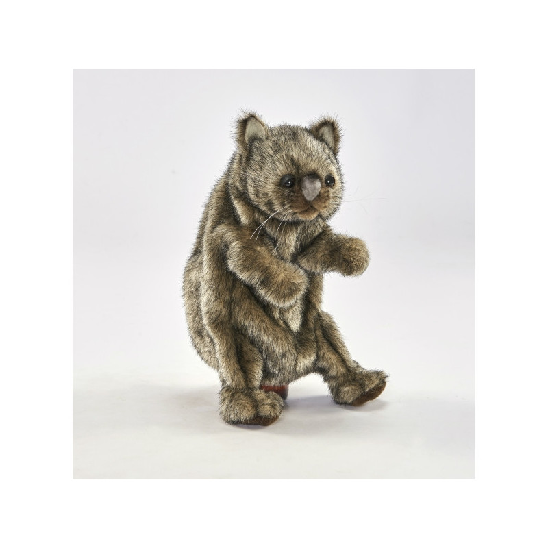 Animaux-Bois-Animaux-Bronzes propose Wombat marionnette à main peluche animalière -4029