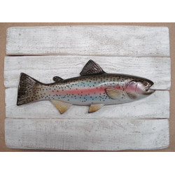 Animaux-Bois-Animaux-Bronzes propose Décors poisson d'eau douce Truite Arc en ciel -CADRTAEC