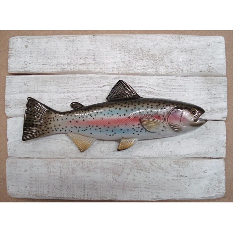 Animaux-Bois-Animaux-Bronzes propose Décors poisson d'eau douce Truite Arc en ciel -CADRTAEC