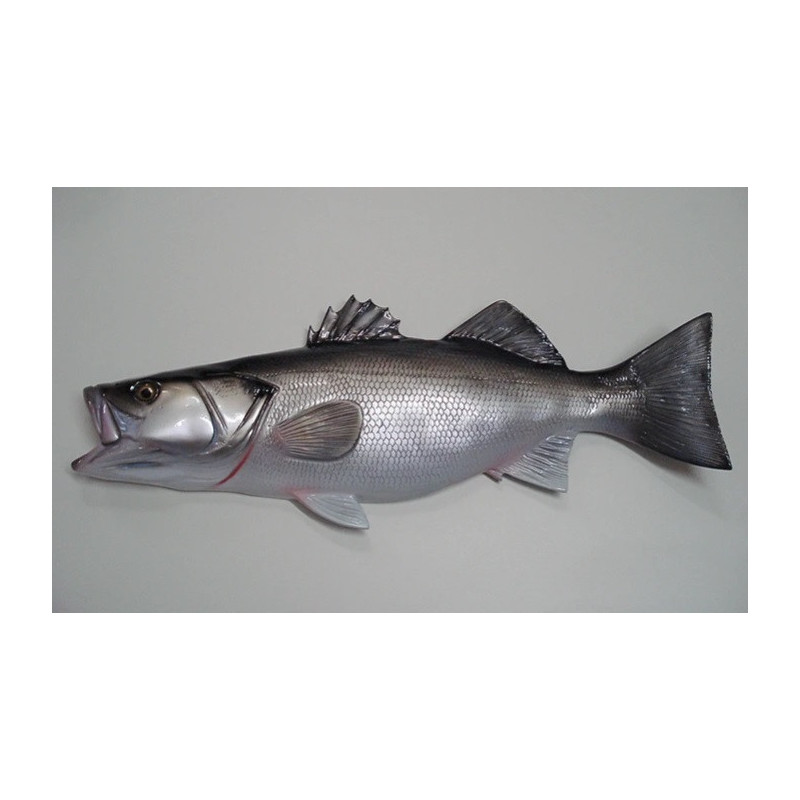 Animaux-Bois-Animaux-Bronzes propose Sculpture murale poisson de mer bar (loup) -SM-BAR53
