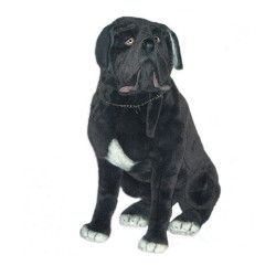 Animaux-Bois-Animaux-Bronzes propose Chien neapolitan mastiff 90 cm assis peluche réaliste Piutre 1296 (2)