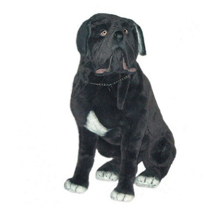 Animaux-Bois-Animaux-Bronzes propose Chien neapolitan mastiff 90 cm assis peluche réaliste Piutre 1296