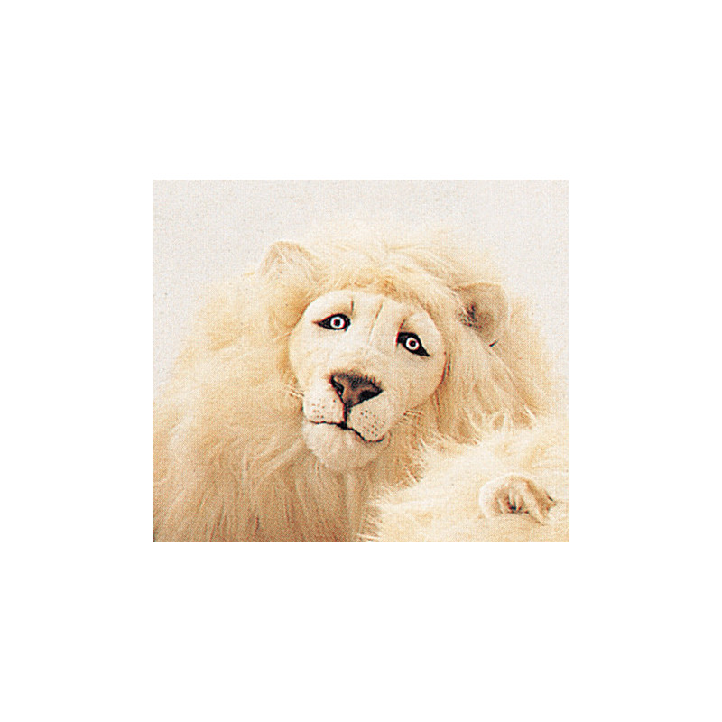Félin Piutre Blanc lion 120 cm assis peluche -2534