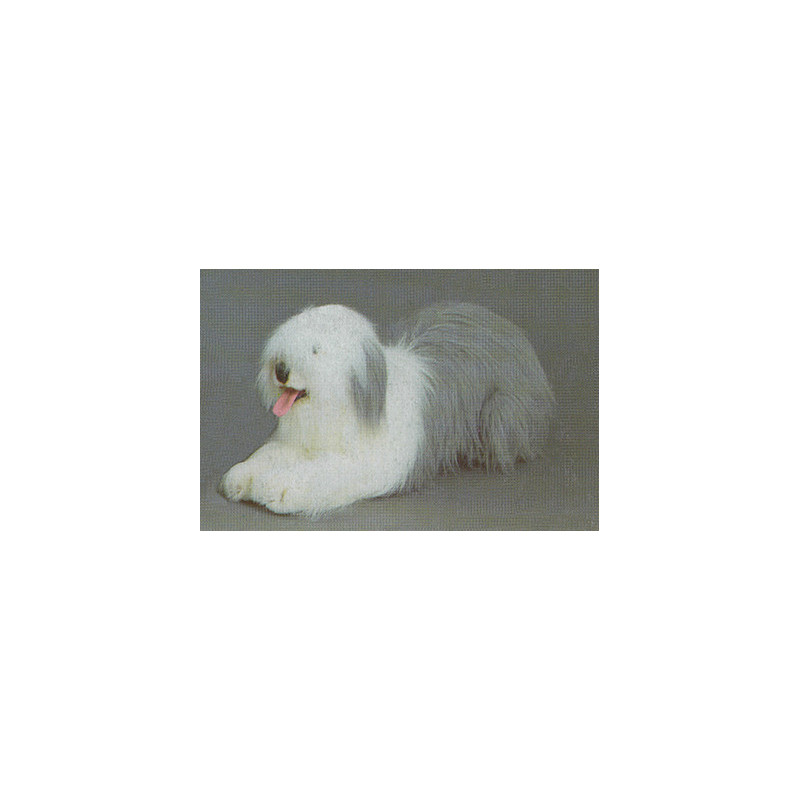 Animaux-Bois-Animaux-Bronzes propose Chien berger old english 100 cm peluche animaux allongés réaliste Piutre 3292