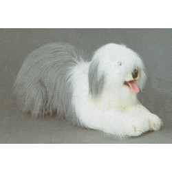 Animaux-Bois-Animaux-Bronzes propose Chien berger old english 100 cm peluche animaux allongés réaliste Piutre 3292 (2)