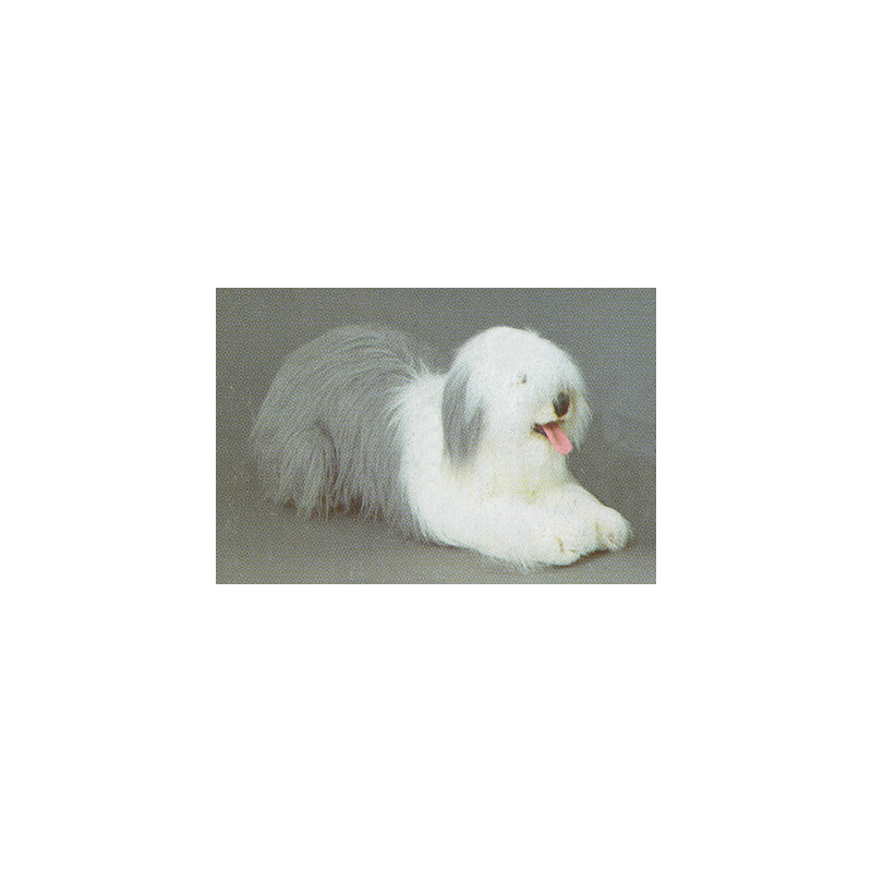 Animaux-Bois-Animaux-Bronzes propose Chien berger old english 100 cm peluche animaux allongés réaliste Piutre 3292