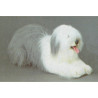 Peluche allongée chien berger old english 100 cm Piutre -3292