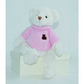 Peluche Ours Pull Rose Histoire d'Ours -HO1192