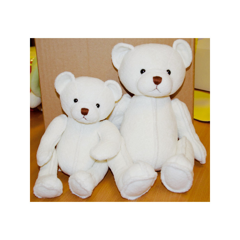 Peluche Ours peau de pêche blanc grand modèle -ho1298