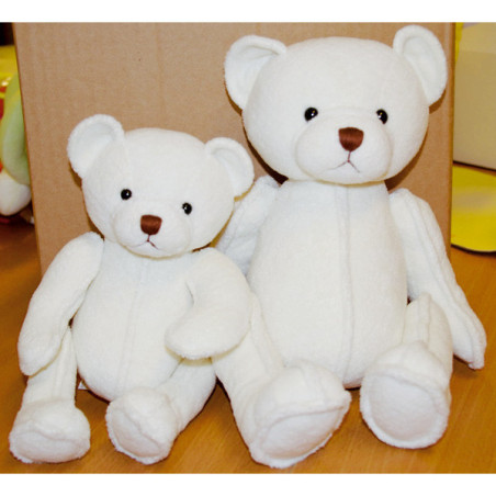 Peluche Ours peau de pêche blanc grand modèle -ho1298